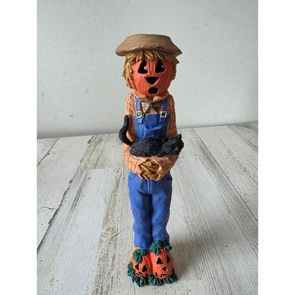 Vintage ABC scarecrow pencil candle holder cat Halloween Thanksgiving thin pumpk - Picture 1 of 8